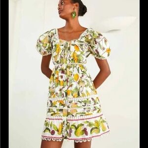 FARM Rio Fruit Orchard embroidered mini dress